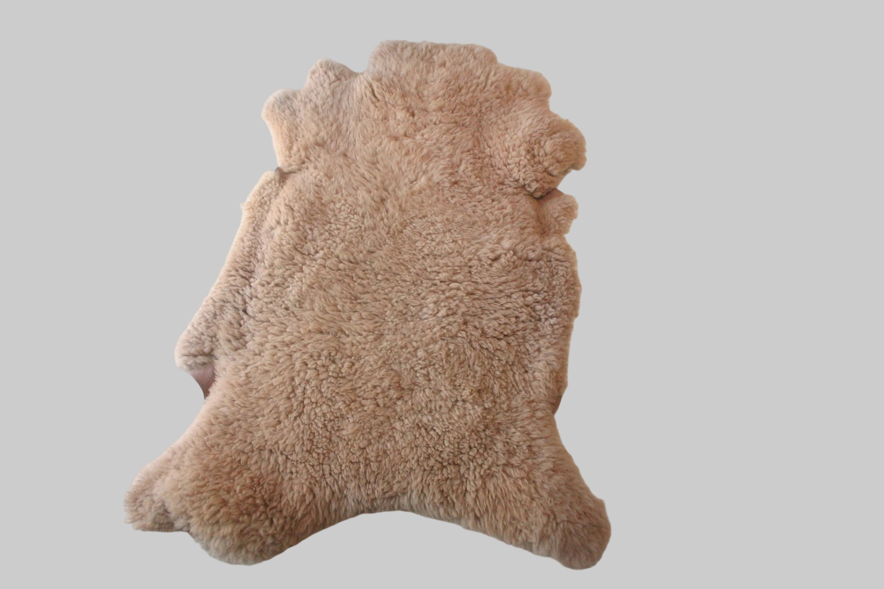 Brown fur rug on a white floor