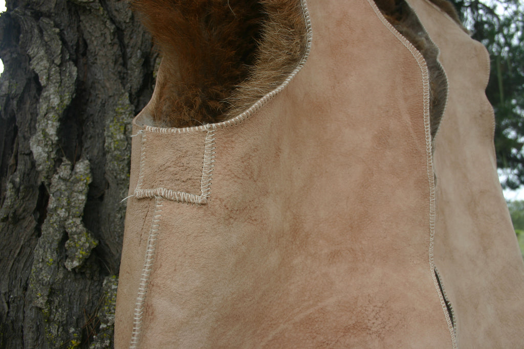 Natural Sheepskin Vest — British Army Jerkin Style