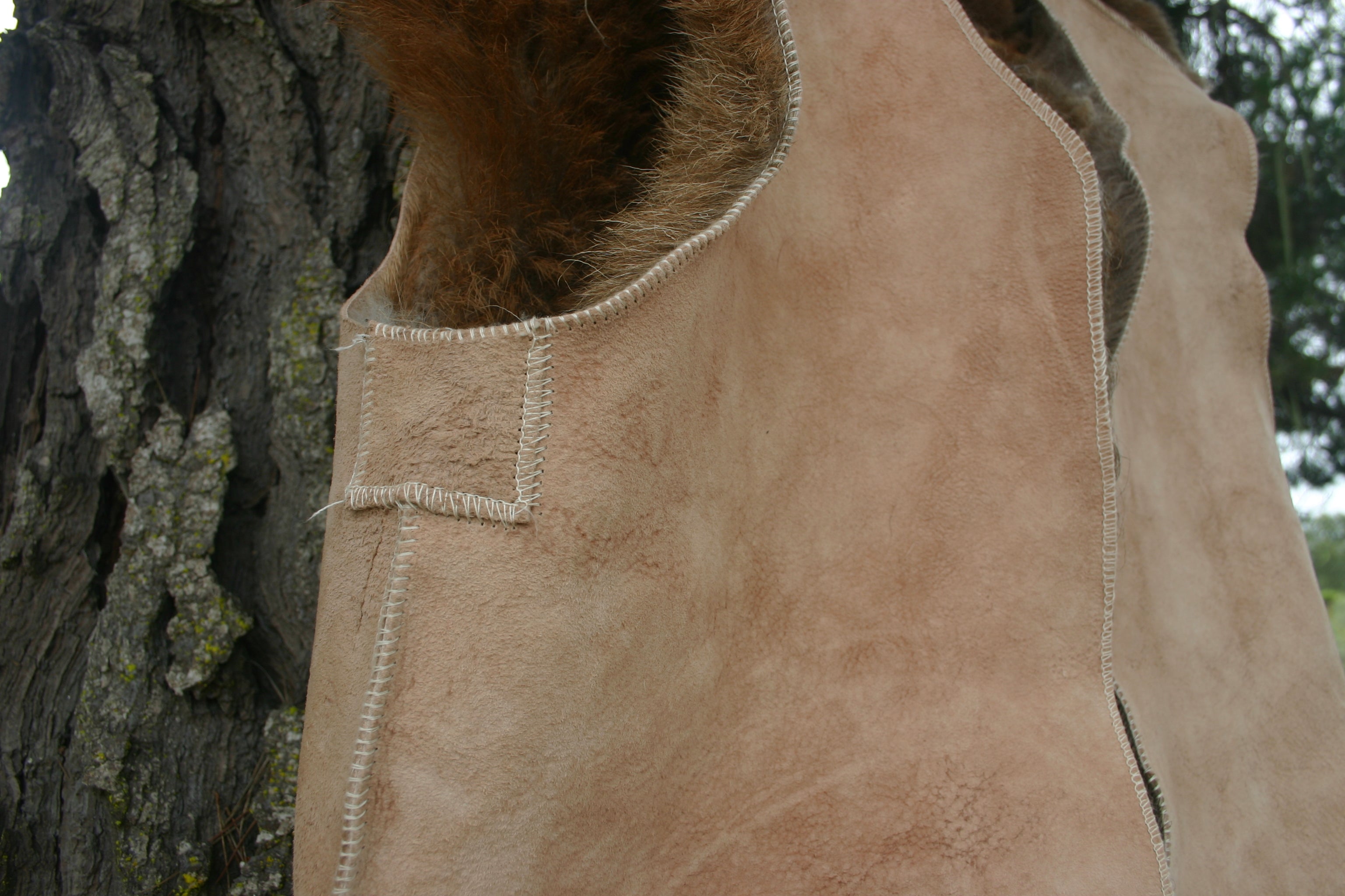 Natural Sheepskin Vest — British Army Jerkin Style