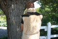 Reversible Bark-Tanned Sheepskin Vest with Collar & Pockets