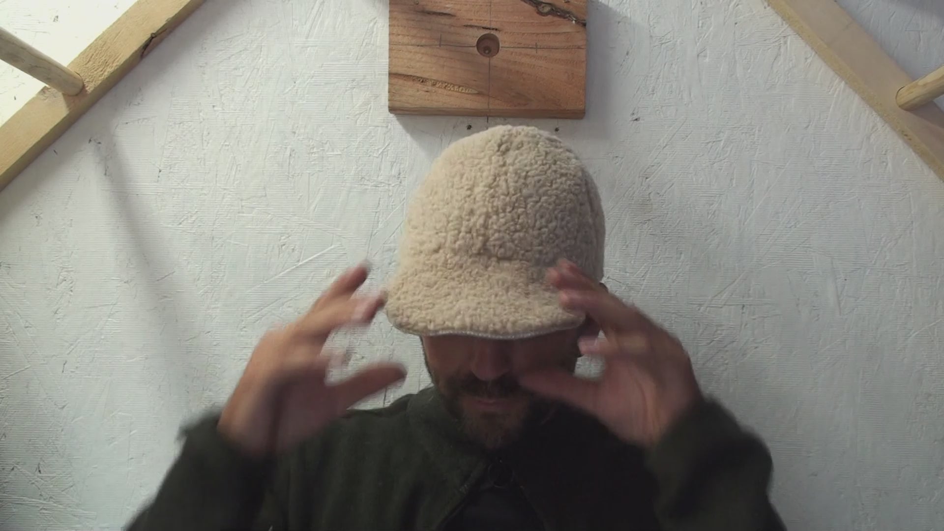 Sheepskin adjustable cap